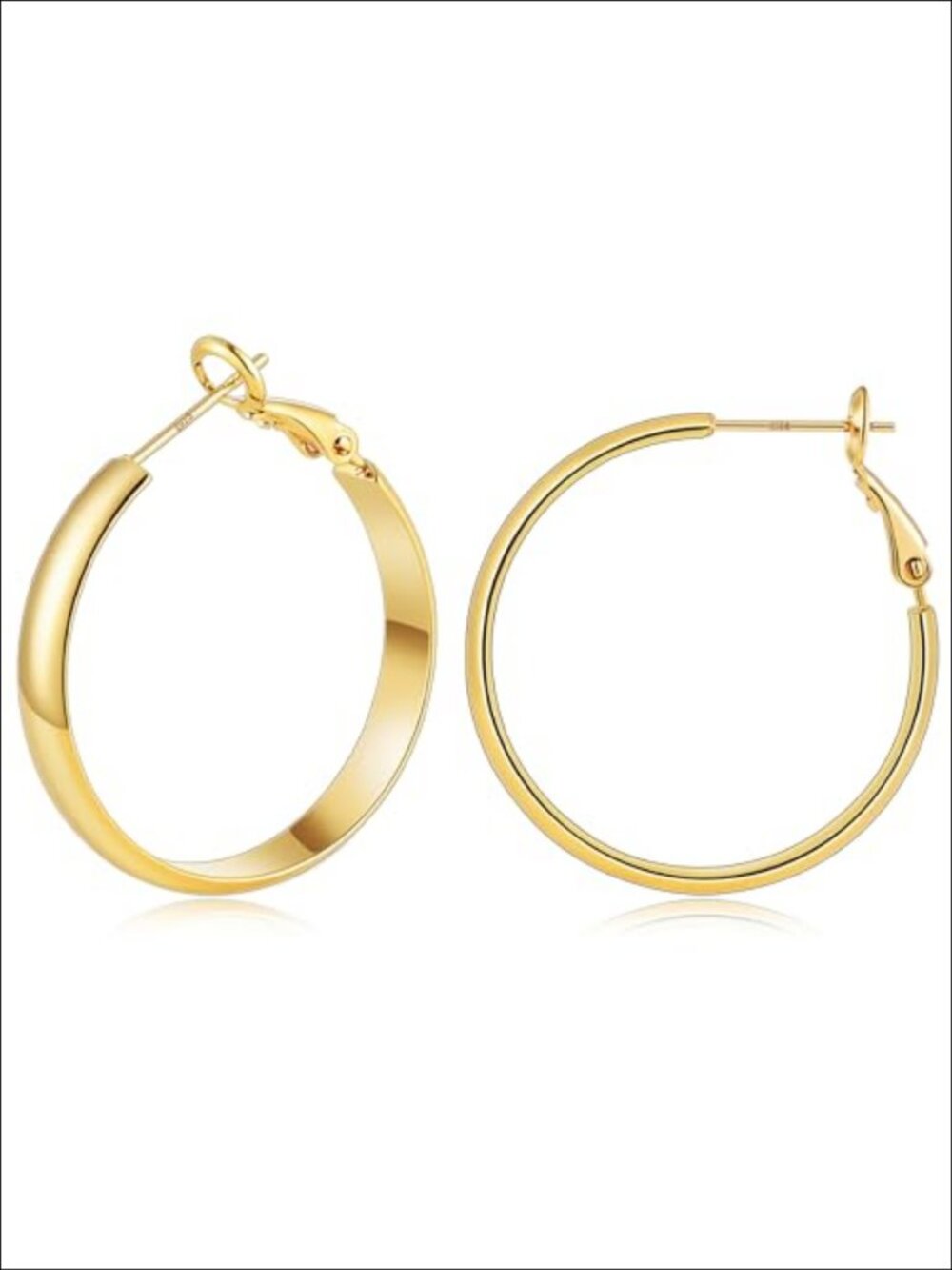 Gold Plated Hoop Earrings with 925 Sterling Silver Post